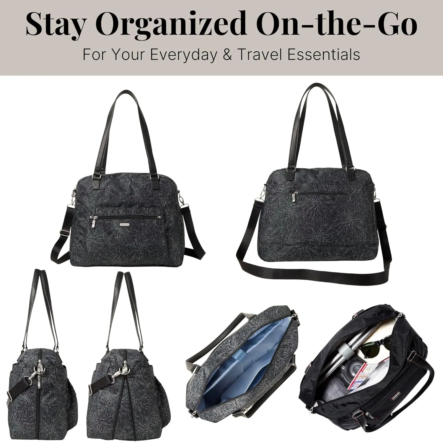 Baggallini Overnight Expandable Laptop Tote - Lightweight Travel Bag for Women