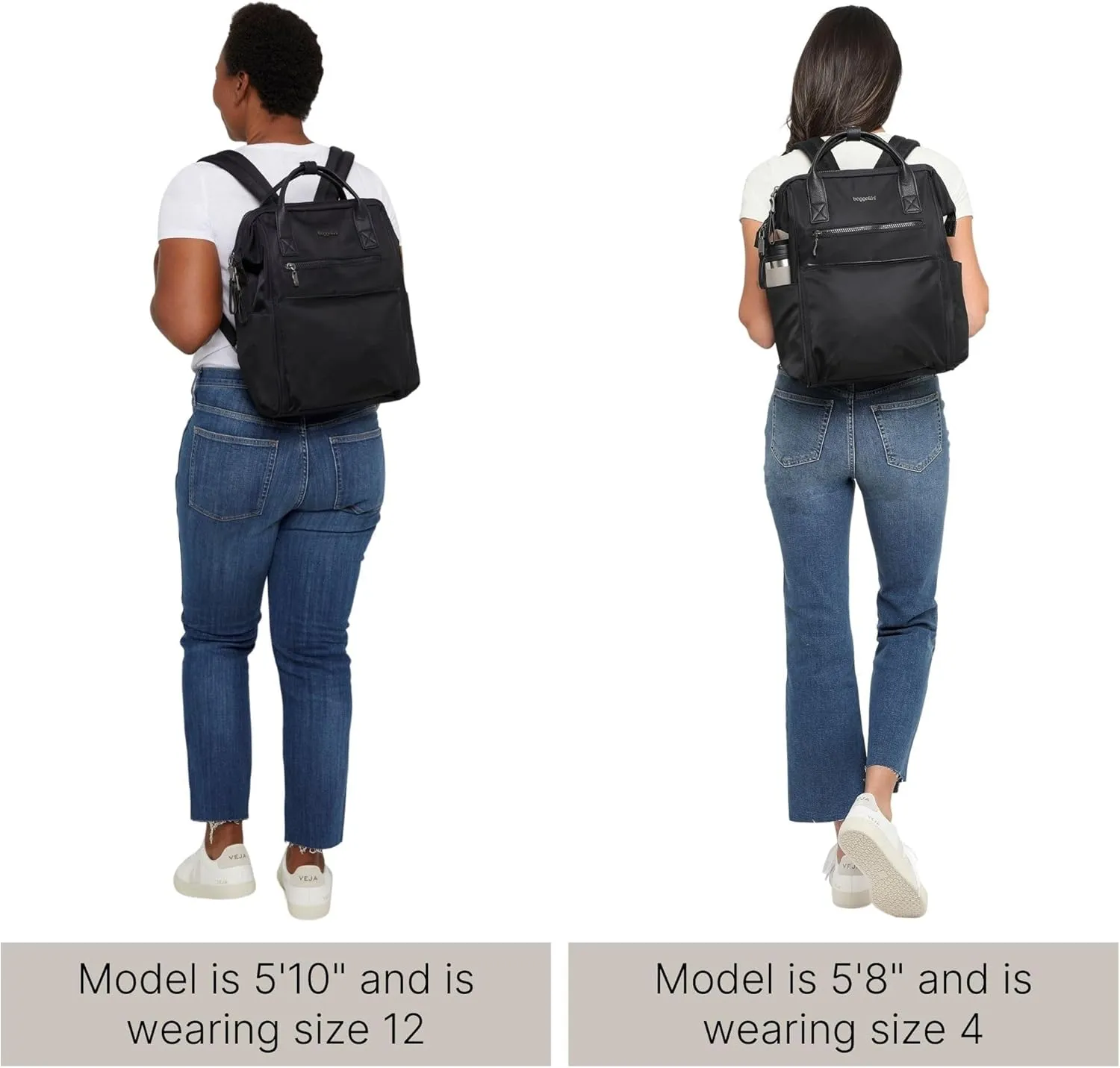 Baggallini Soho Backpack - Travel Laptop Backpack for Women - Lightweight Water-Resistant Luggage Bag, Black