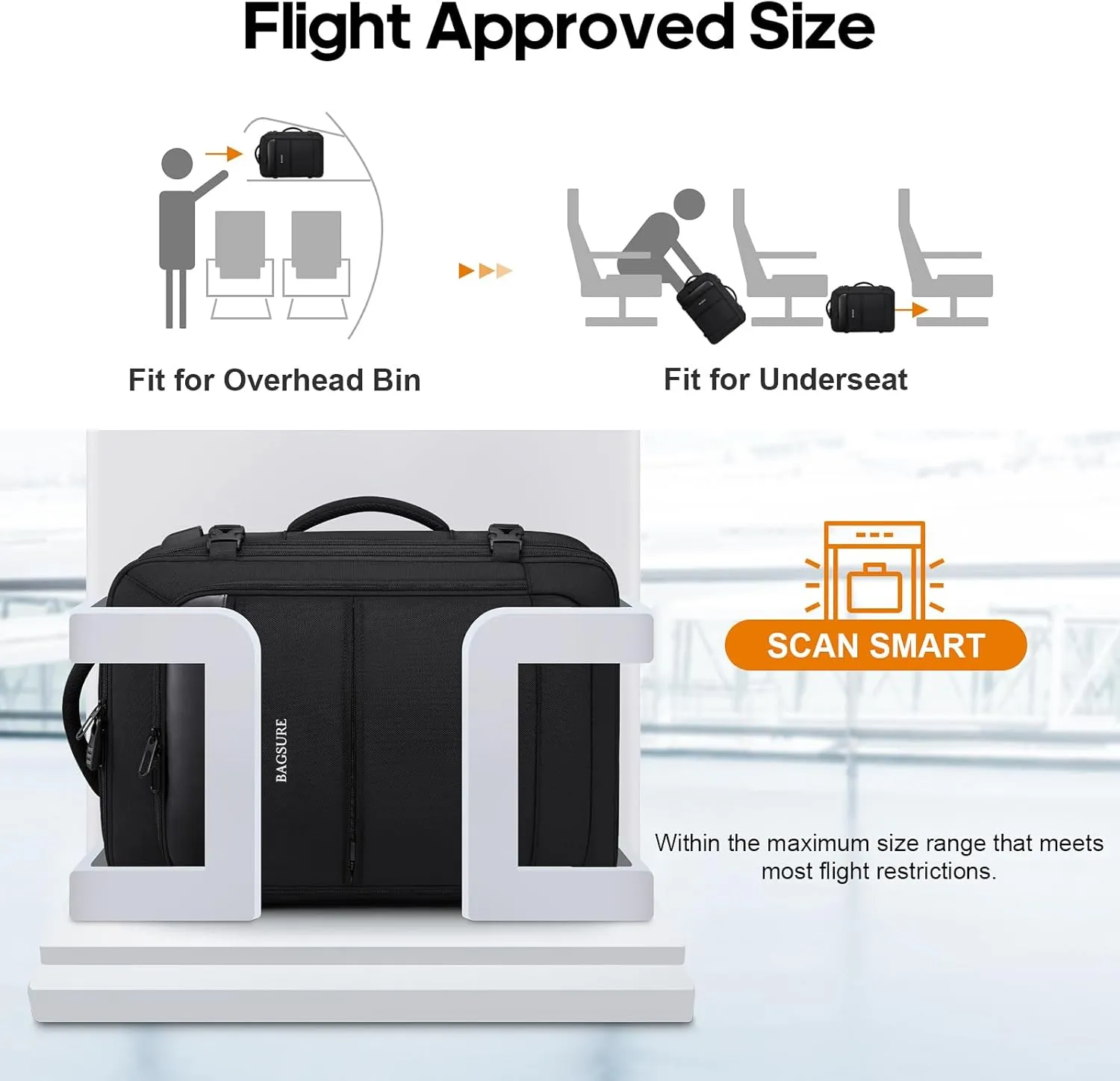 Bagsure Travel Backpack, 42L Carry on Luggage, Flight Approved Expandable Backpack, Laptop Backpack