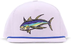 Bajío Flat Brim Fishing Hat – Marine Art Snapback Trucker Cap with Embroidered Ocean Design, Breathable and Coastal-Ready