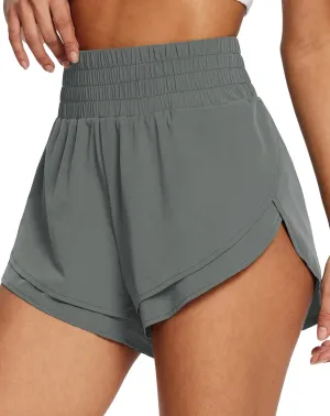 baleaf Women's 3" Workout Shorts High Waisted Athletic Running Shorts with Liner Sports Lightweight Quick Dry