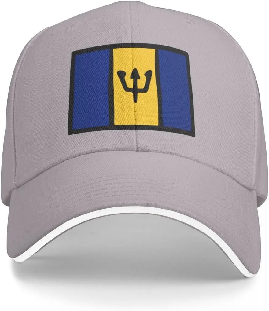 Barbados Flag Flat Pattern Casual Sandwich Baseball Cap-Adjustable Fit Four Seasons Breathable Lightweight Unisex Hat for Ou