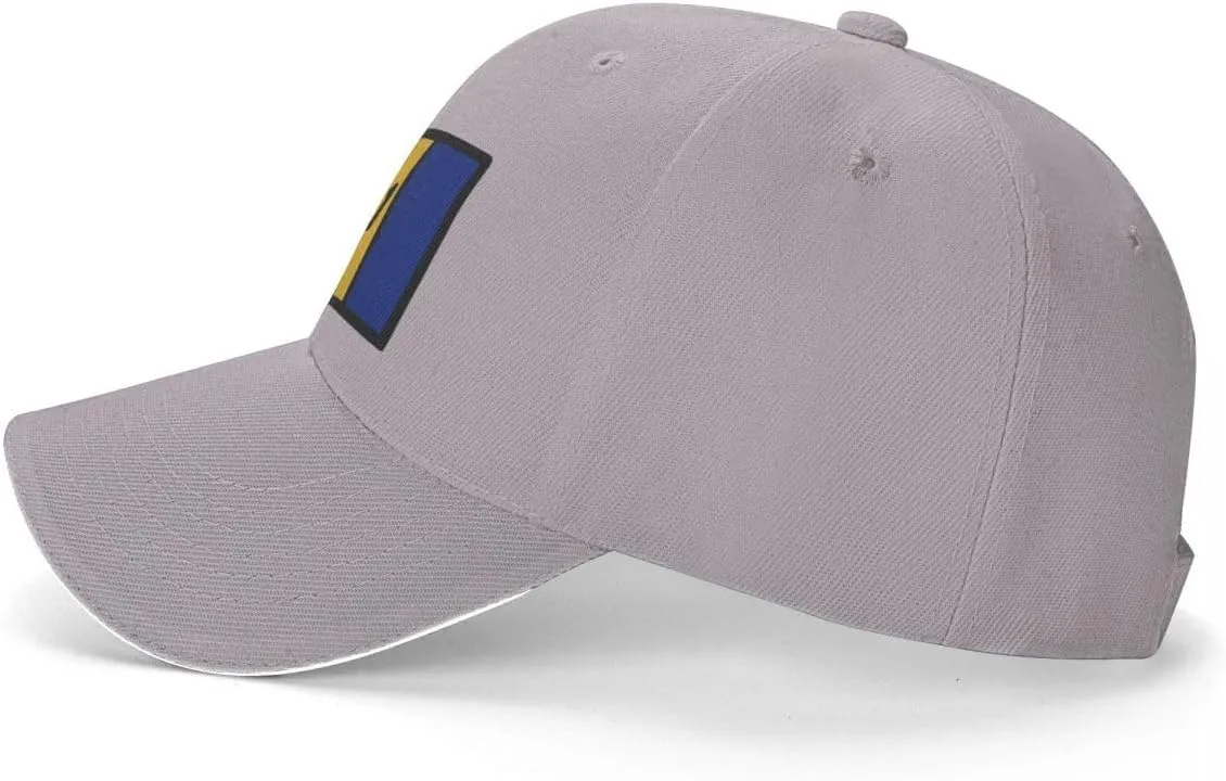 Barbados Flag Flat Pattern Casual Sandwich Baseball Cap-Adjustable Fit Four Seasons Breathable Lightweight Unisex Hat for Ou