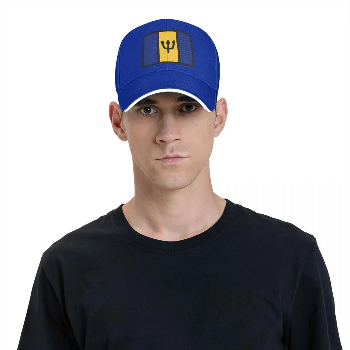 Barbados Flag Flat Pattern Casual Sandwich Baseball Cap-Adjustable Fit Four Seasons Breathable Lightweight Unisex Hat for Ou