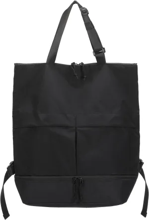 Barsine Convertible Tote Backpack with Shoe Compartment, 28L Large Foldable Backpack for Travel Lightweight, Dark Black