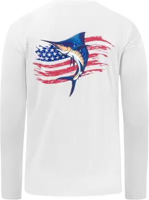 BASSDASH Men’s Fish Graphic UPF 50  Long Sleeve Fishing Shirts Sun Protection Breathable Moisture Wicking T-Shirt