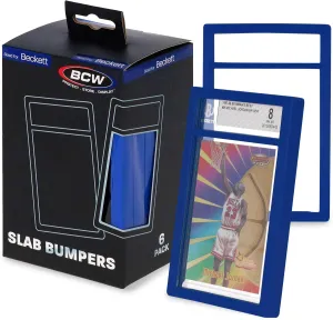BCW Graded Card Slab Bumpers for BGS Slabs - Blue | 6-Pack Durable TPE Edge Protectors | Shields BGS-Standard Slabs from Scuffs, Chips & Impact Damage | Easy Fit & Non-Slip Grip for Trading Cards