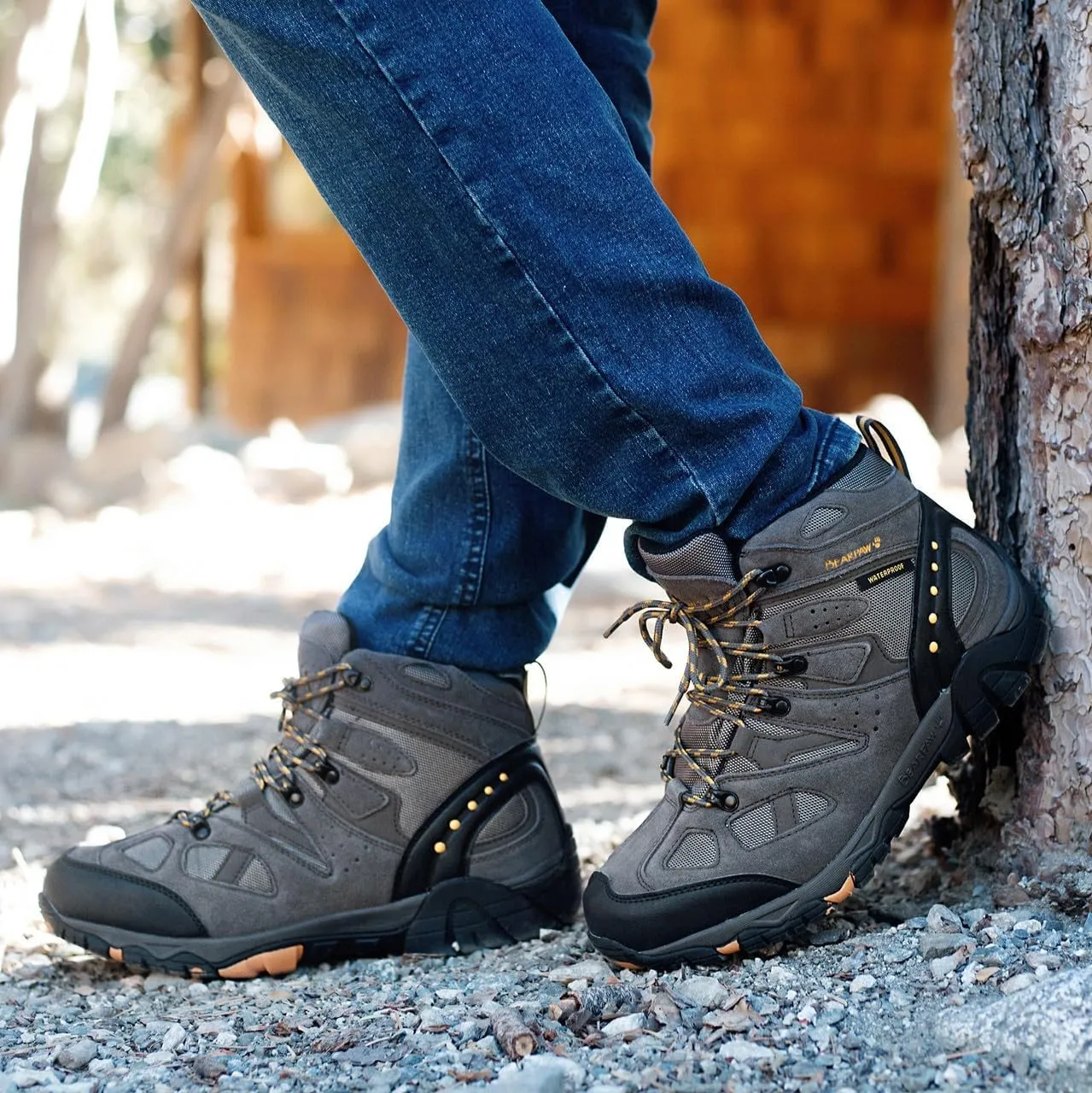 BEARPAW Men's Brock Multiple Colors | Men's Ankle Boot | Men's Hiking Boot | Comfortable Winter Boot