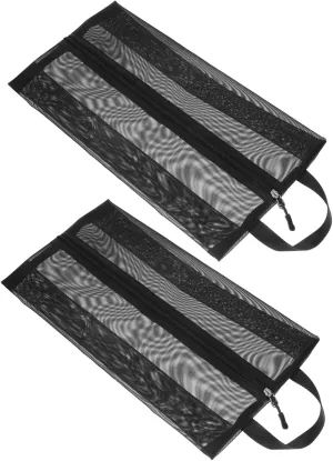 Beaupretty 2Pcs Portable Mesh Shoe Bags for Travel Dustproof and Breathable Shoe Storage Organizer for Men Women for Outdoor Sports and Business Trips Lightweight and Durable