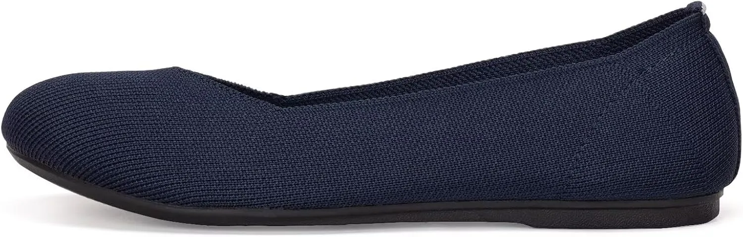 BEJINASH Ballet Flats for Women Soft Slip On Flat Shoes Knit Round Toe Work Flat Mesh Woman Walking Shoes Comfortable Casual