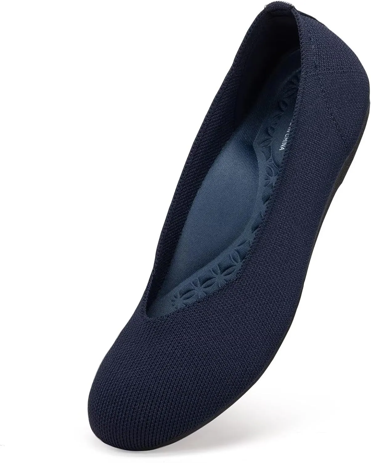BEJINASH Ballet Flats for Women Soft Slip On Flat Shoes Knit Round Toe Work Flat Mesh Woman Walking Shoes Comfortable Casual