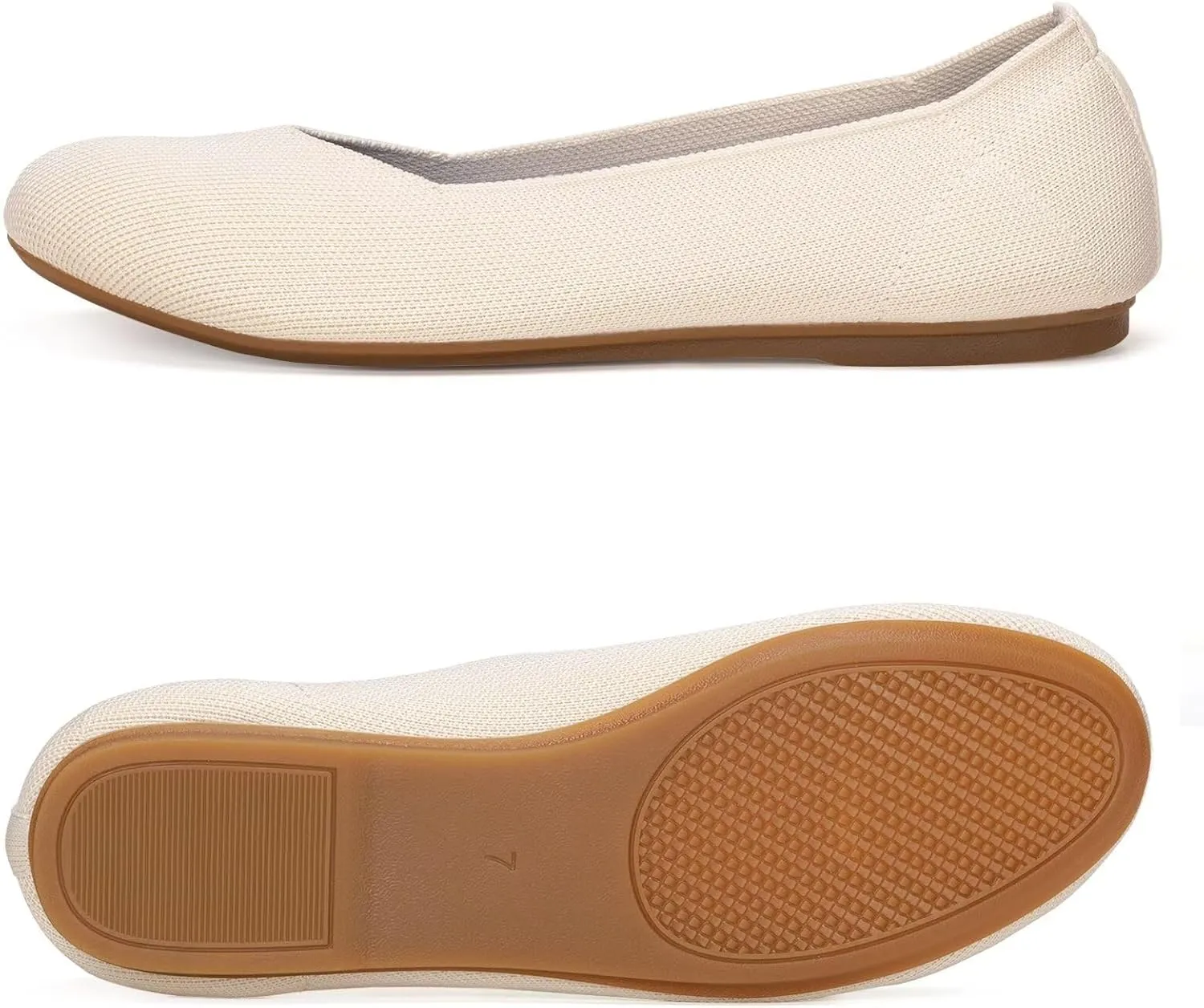 BEJINASH Ballet Flats for Women Soft Slip On Flat Shoes Knit Round Toe Work Flat Mesh Woman Walking Shoes Comfortable Casual