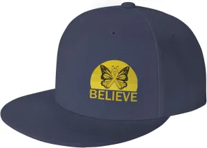 Believe Sarcoma Cancer Awareness Yellow Ribbon Fashion Flat Cap Adujstable Men Women Baseball Caps Outdoor