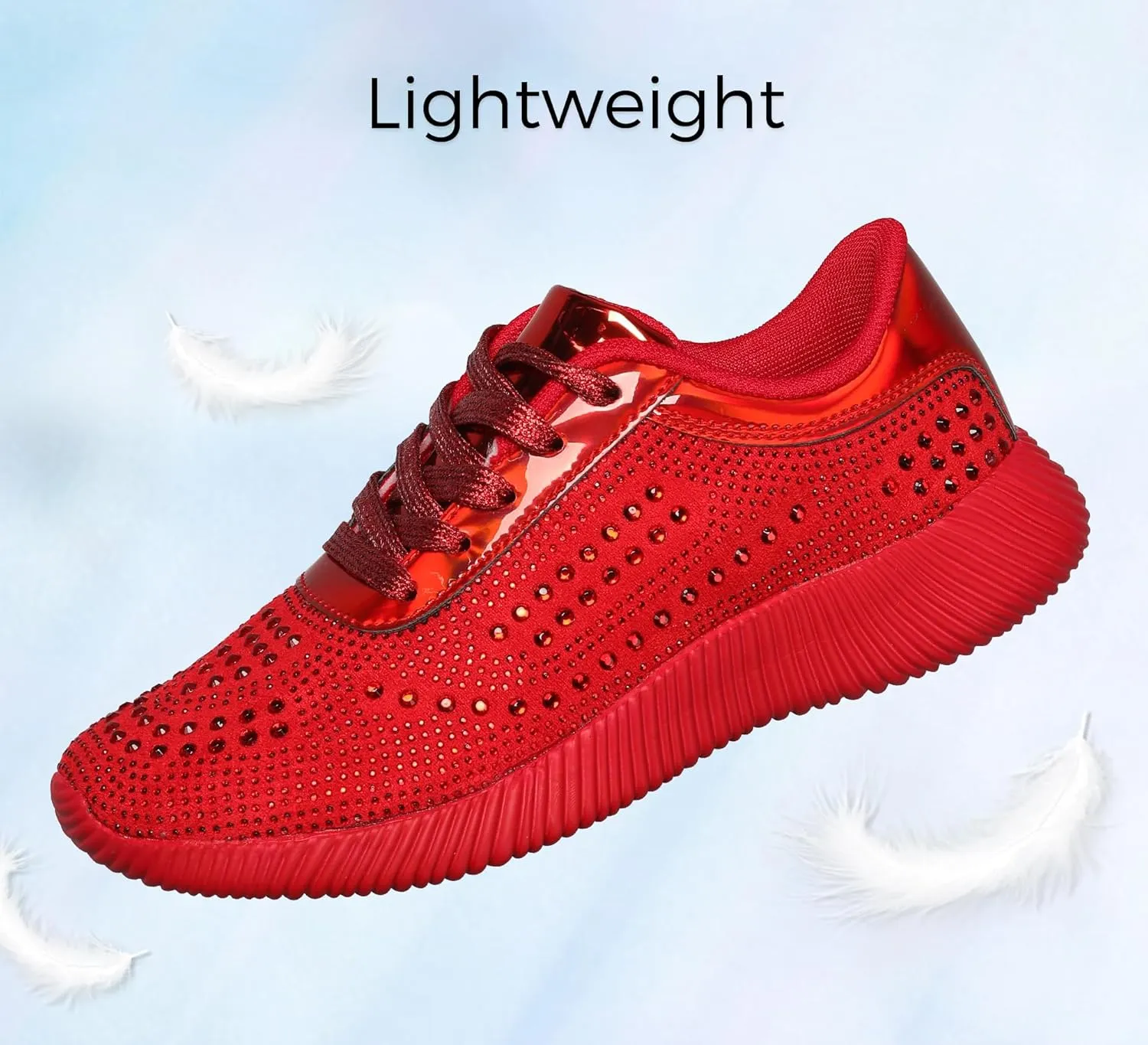 BELOS Women's Glitter Shoes Sparkly Lightweight Metallic Sequins Tennis Shoes Casual Retro Braided Walking Shoes