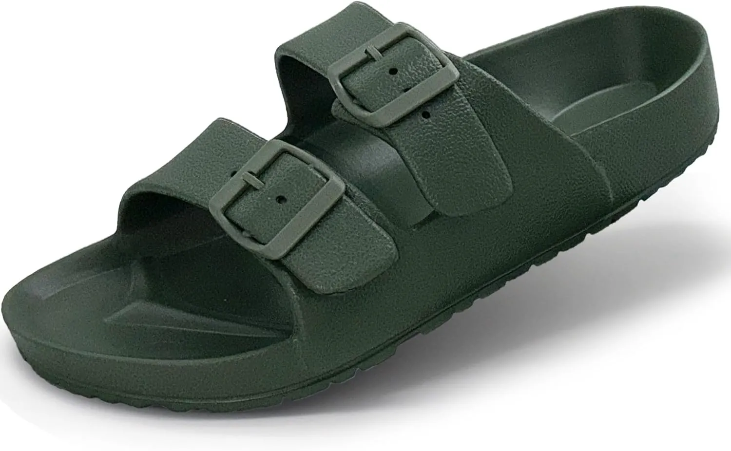 BEMGNAR Men’s Lightweight Comfort Slides Double Buckle Slip-on Adjustable EVA Orthopedic Flat Sandals