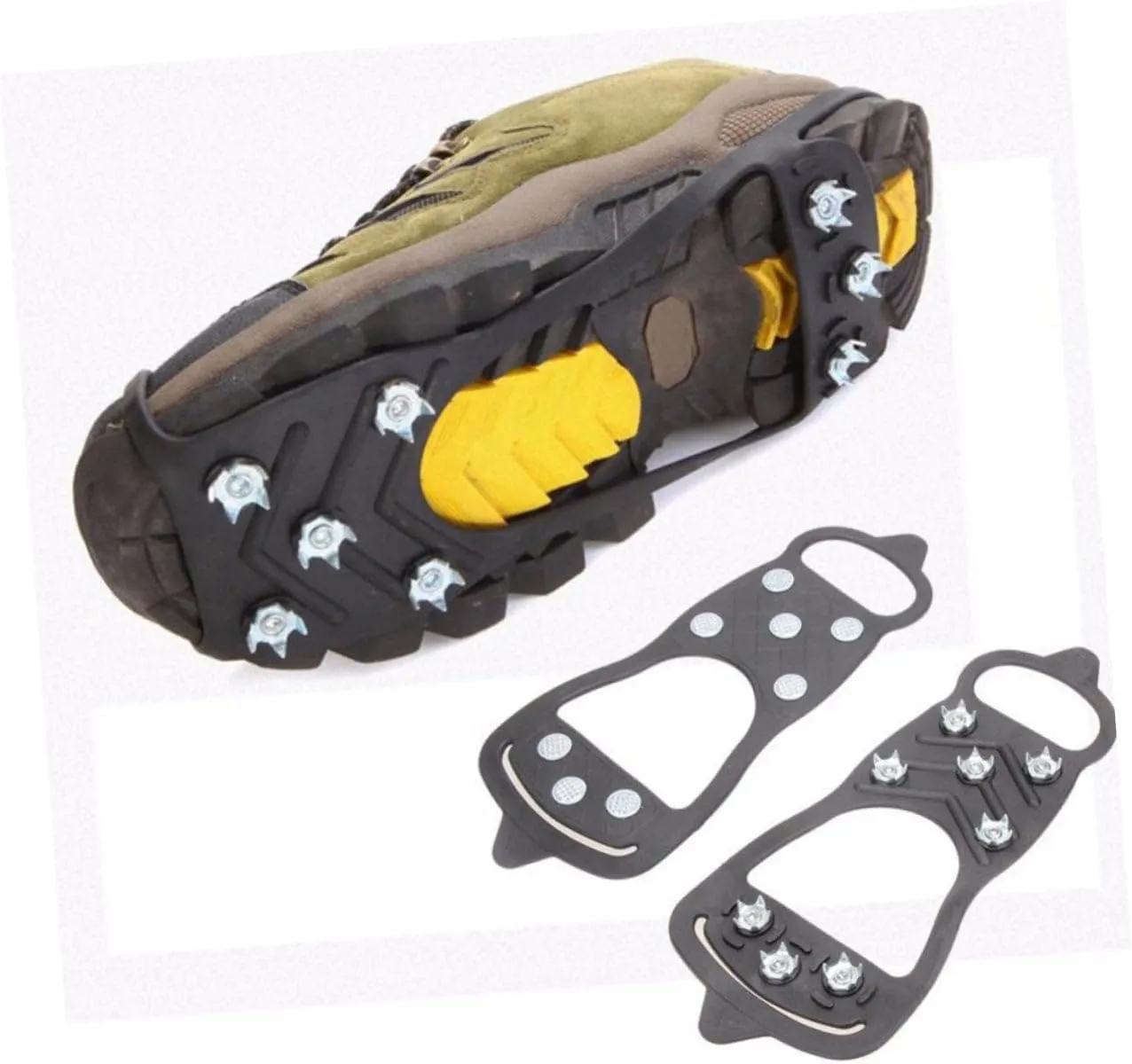 BESPORTBLE Anti-Slip Eight-Tooth Crampons Mountain Claw Shoe Grips Snowshoes Winter Anti-Slip Crampons Climbing