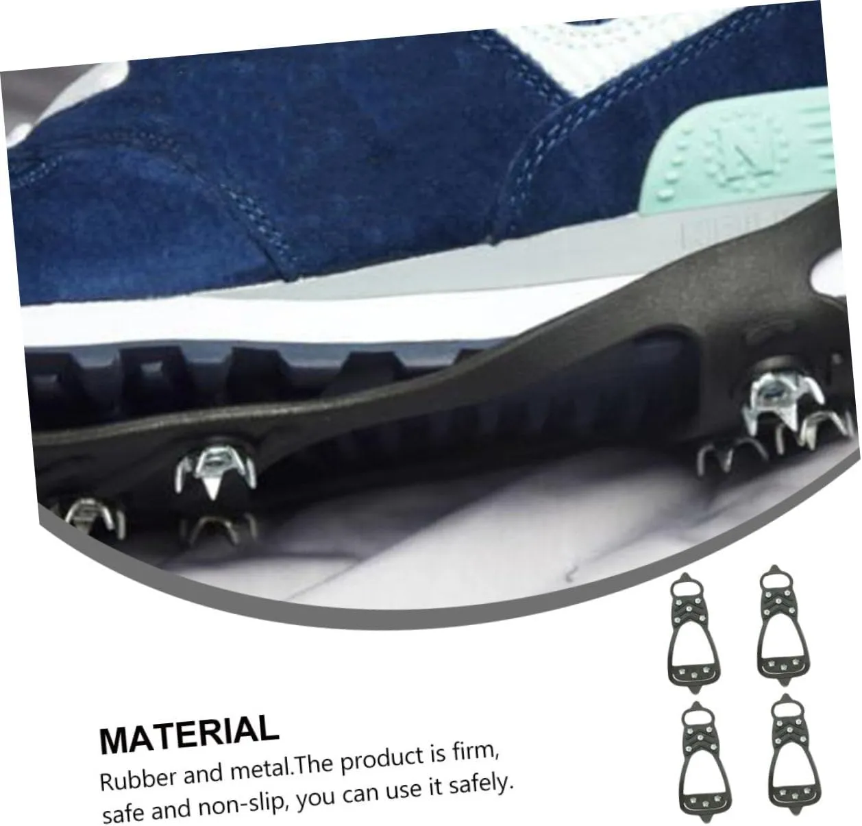 BESPORTBLE Anti-Slip Eight-Tooth Crampons Mountain Claw Shoe Grips Snowshoes Winter Anti-Slip Crampons Climbing