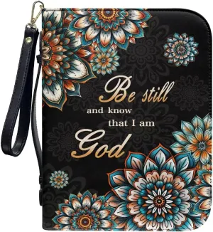 Bible Cover for Women Leather Bible Case with Black Ribbon Personalized Bible Study Supply Carrying Bag Tote