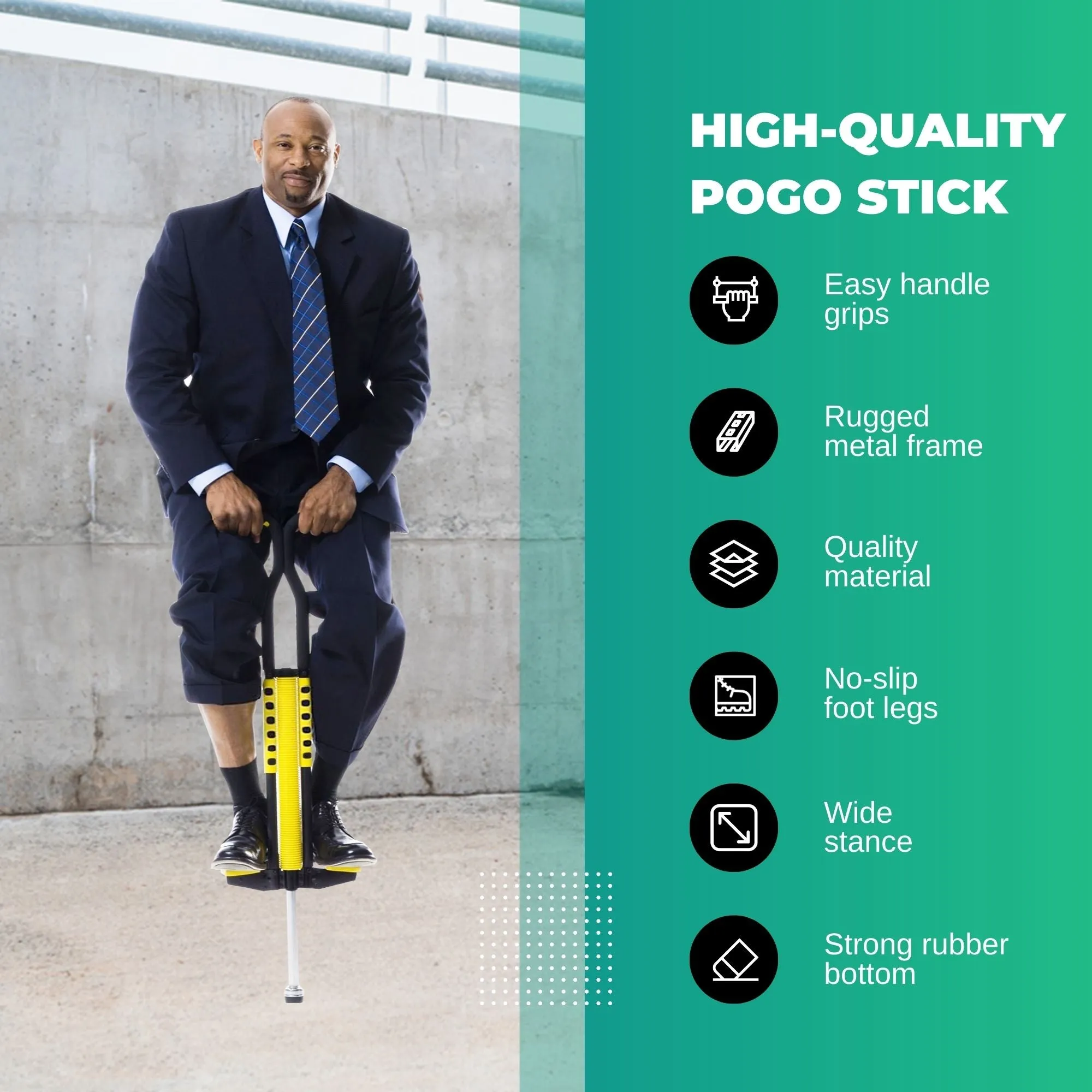 Black and Yellow Pogo Stick - Adult   Childrens Large Jumping Jackhammer Toy