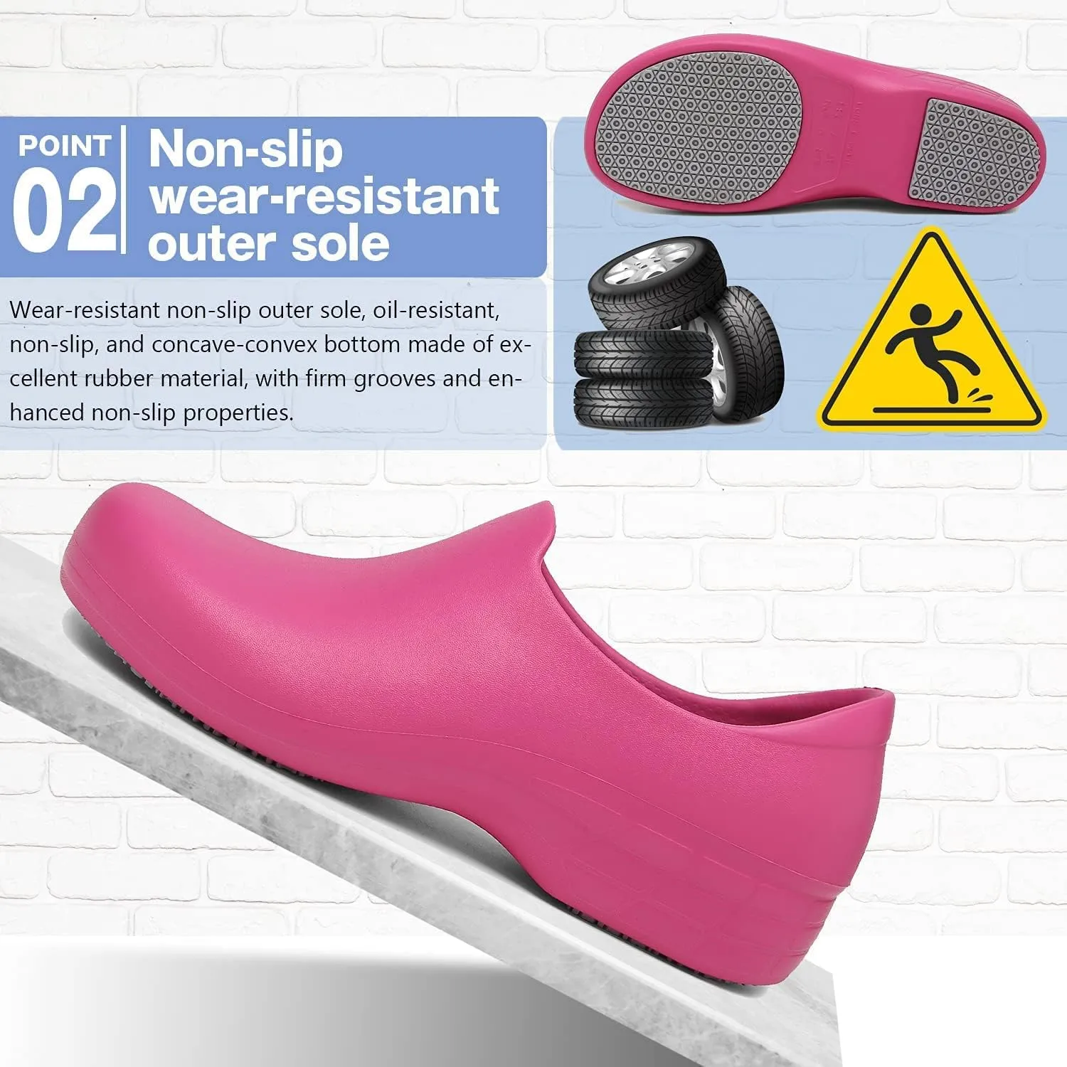 Black Garden Shoes for Women - Professional Oil Water Resistant Nursing Chef Shoes，Non-Slip Safety Working Shoes for Kitchen Garden Hospital