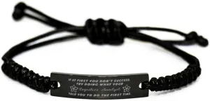 Black Stainless Steel Handmade Bracelets Adjustable Cord Inspirational, Logistics Analyst If at first you don't succeed, try doing what your athletic trainer told you to do the first time.