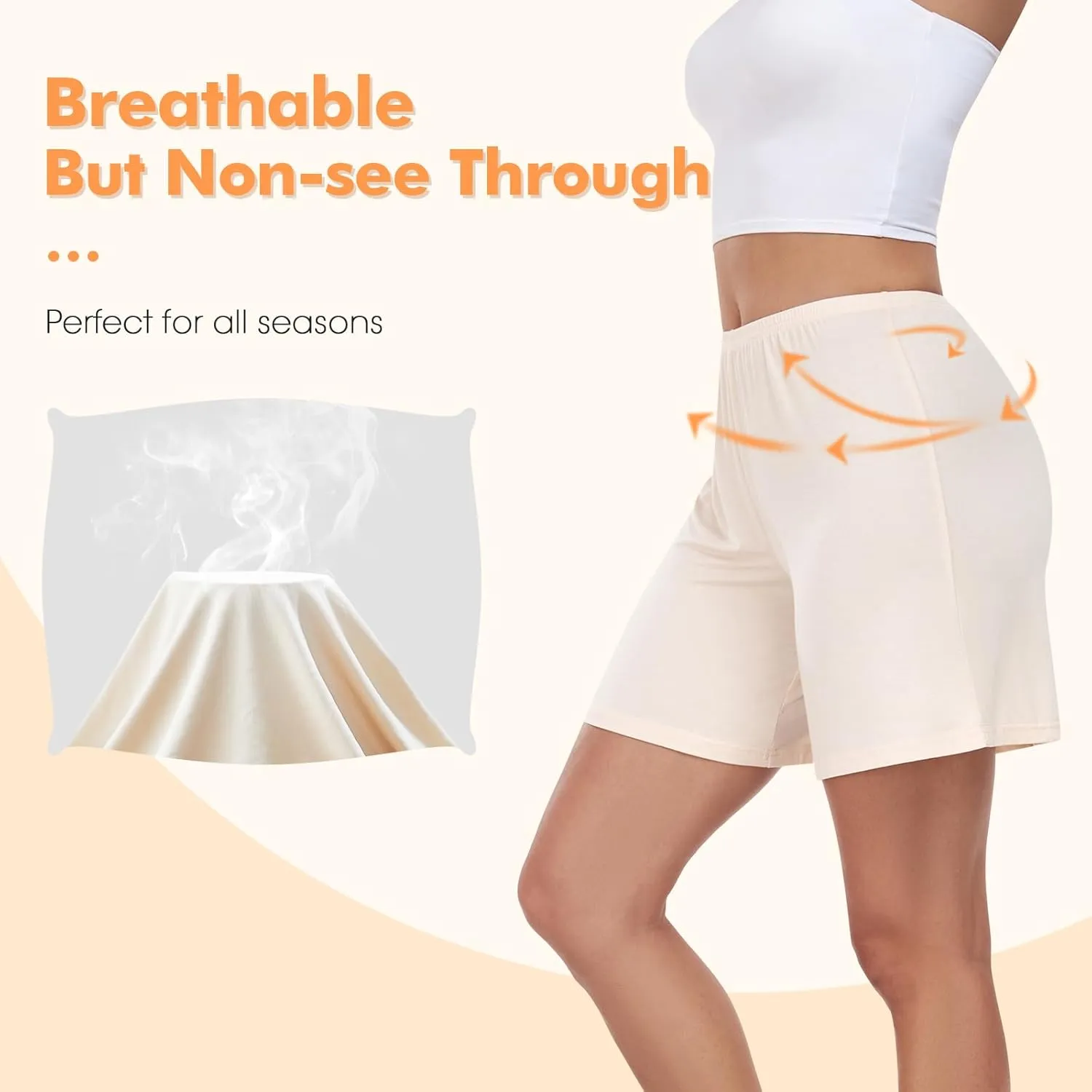 Bloomers Shorts for Women Pettipants for Under Dresses Flat Edge Culottes Slip Shorts