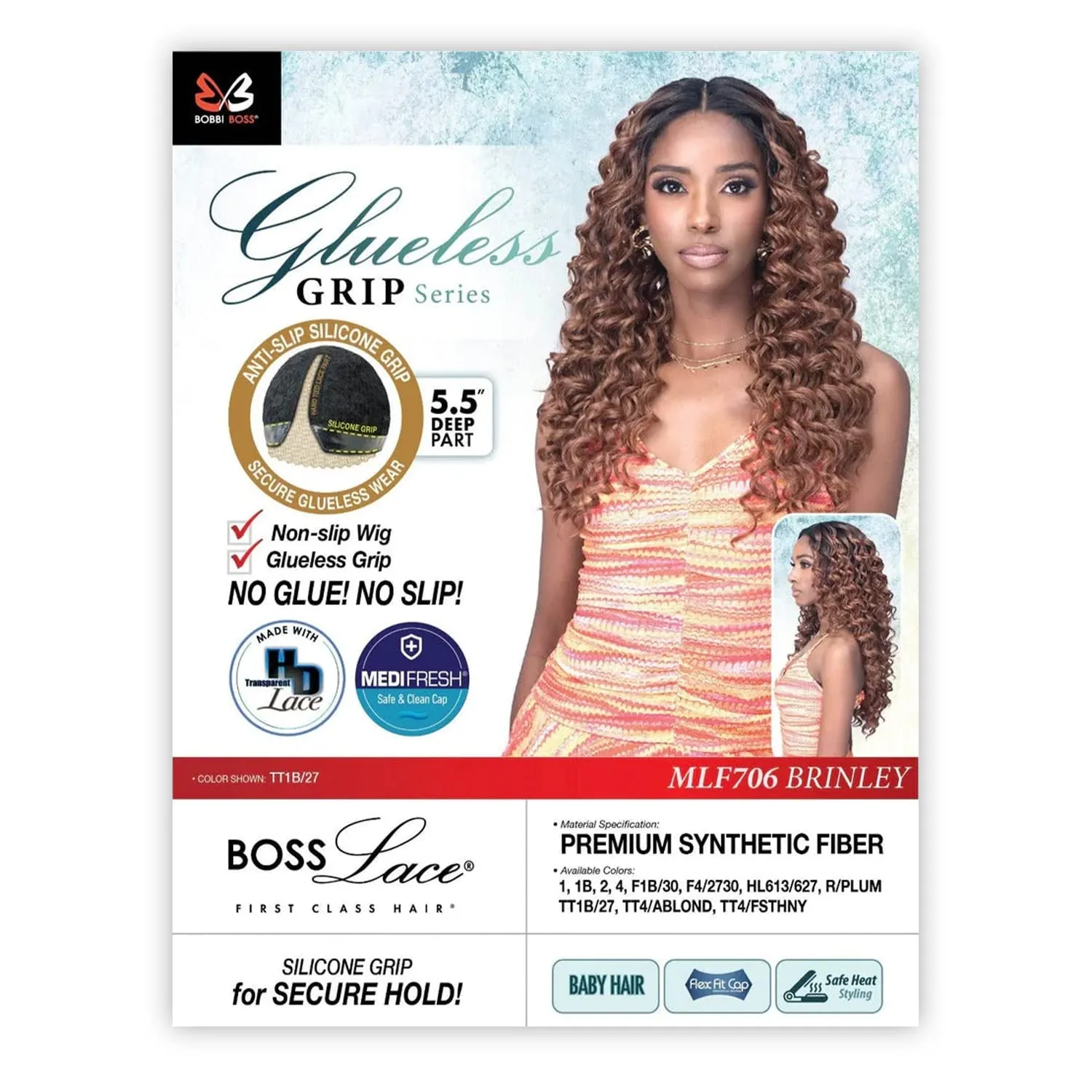 BOBBI BOSS HD Lace Front Wig Glueless Grip Series 5.5" Deep Part MediFresh MLF706 Brinley (1)
