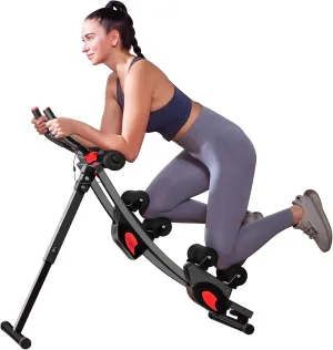 BODY RHYTHM Dual-track Ab Workout Machine with 4 Adjustable Heights, Foldable Core & Abdominal Exercise Machine with 330lbs Weight Capacity, Total Ab Workout Equipment for Home Gym, Ab Women Exercise Fitness Trainer.