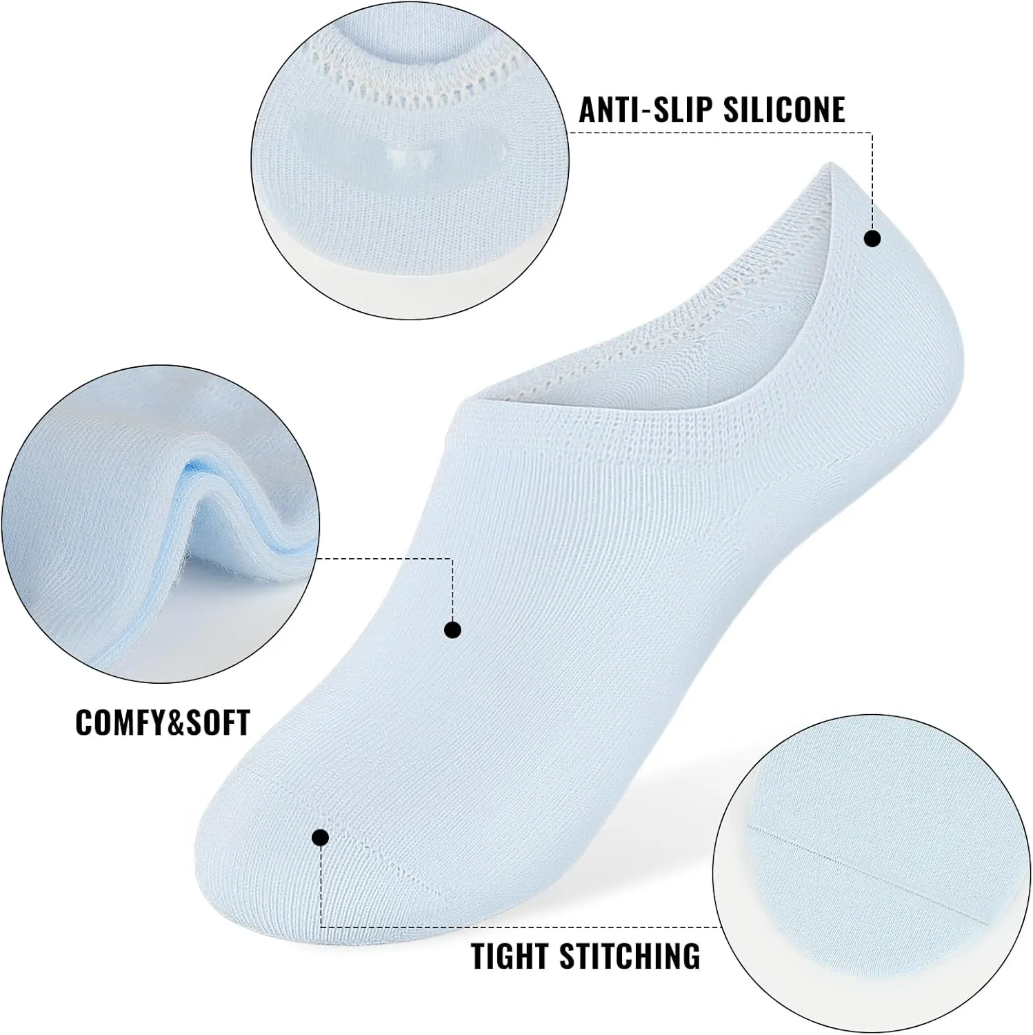 BOOPH 10 Pairs No Show Socks for Girls Boys Toddlers Anti-slip Low Cut Kids Socks 3-12 Years