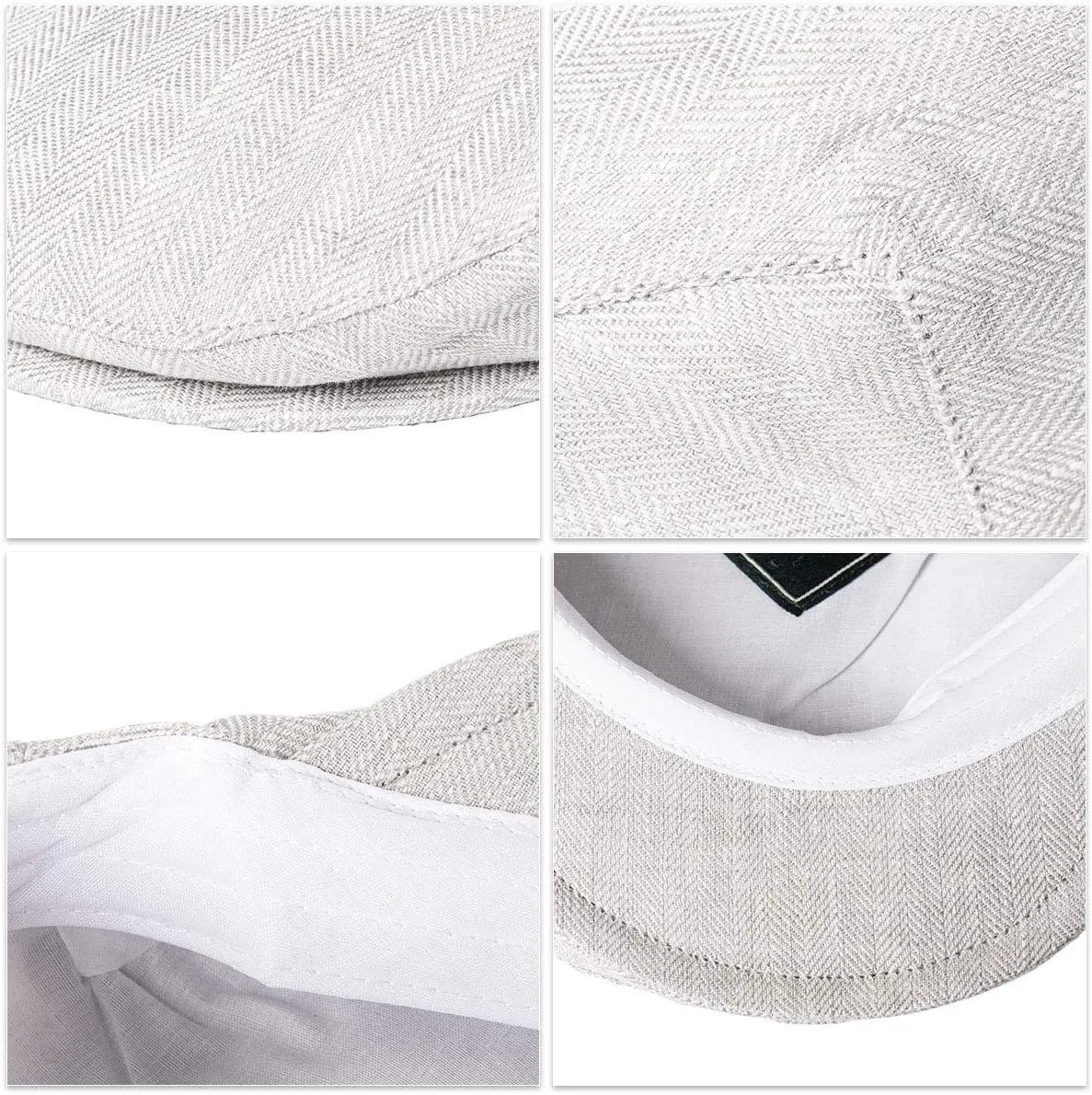 BOTVELA Men Linen Flat Ivy Breathable Summer Newsboy Hat