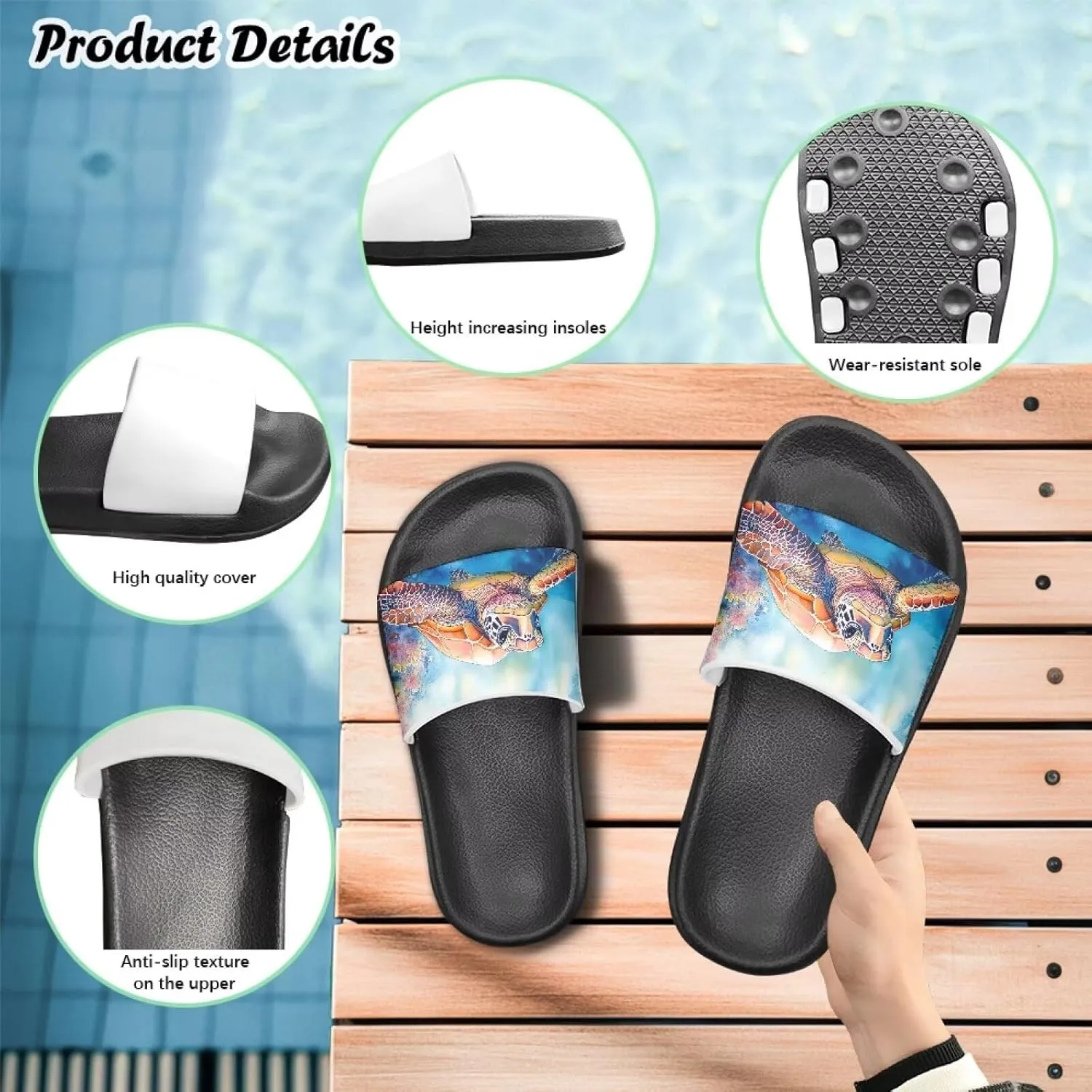 Boys Girls Slide Sandals Comfort Beach Pool Shower Slippers Indoor Outdoor Little Kid/Big Kid