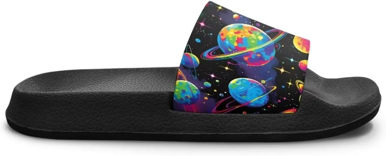 Boys Slide Sandals Trendy Print Shower Shoes for Kids Lightweight Summer Slippers