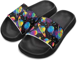 Boys Slide Sandals Trendy Print Shower Shoes for Kids Lightweight Summer Slippers