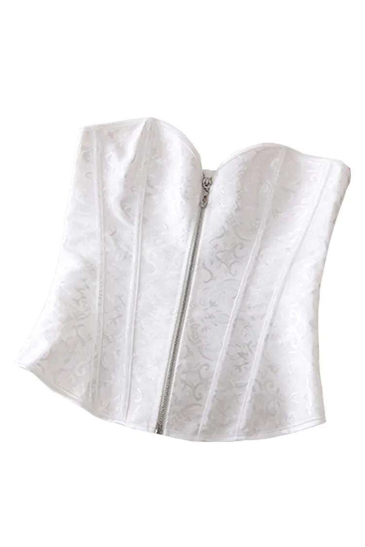 Bride Waist Training Corset Steel Boned Bustier Black White