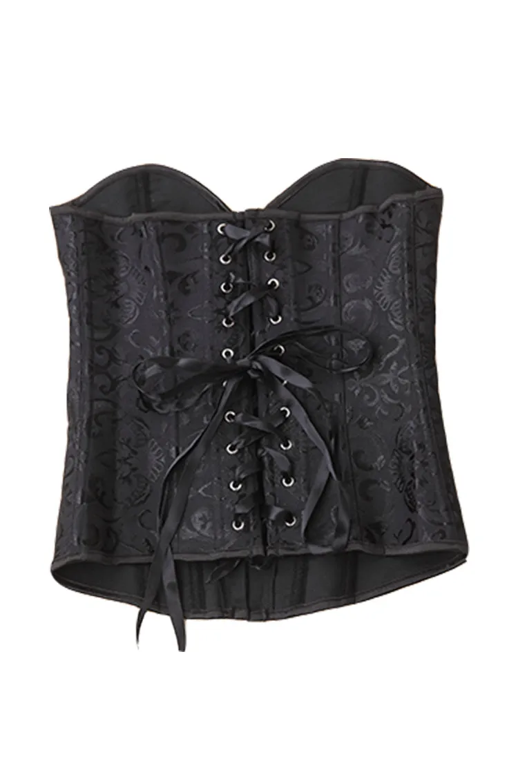 Bride Waist Training Corset Steel Boned Bustier Black White