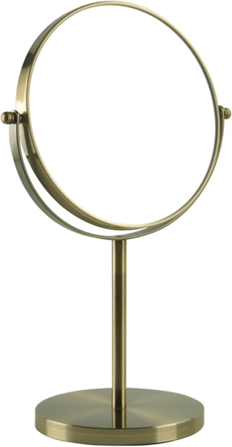 Bronze Tabletop Rotating Makeup Mirror, Double Sided Magnification Beauty Cosmetic Mirror, HD Standing Shaving Mirror, Vanity Mirror for Beauty Salon,7inch,1X