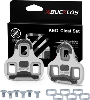 BUCKLOS KEO Grip Replacement Bike Cleats Compatible with Look Road KEO Pedals-Anti-Slip Surface for Spinning Indoor Peloton Cycling and Outdoor Road Bicycle Cycling Shoes