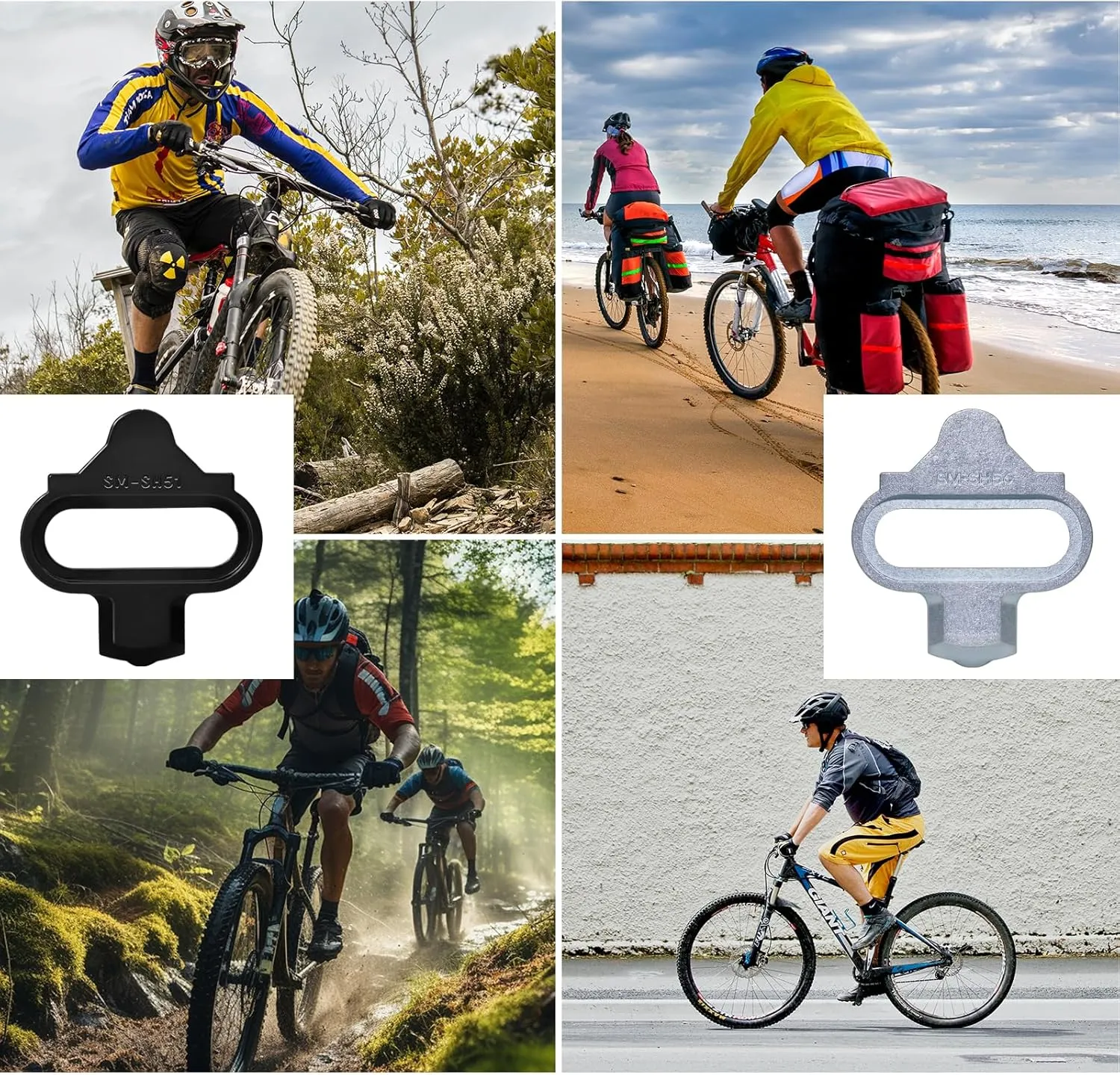 BUCKLOS SPD Pedals PD-M680 Mountain Bike Clip in SPD Flat Combo Dual Sided Pedals - Road Bike MTB Clipless Sealed Bearing Bicycle Clips Pedal Compatible with Shimano SPD Cleats (Black…