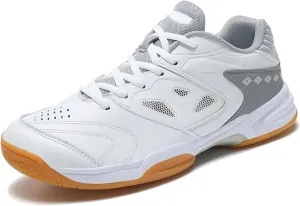 Buhelyc Men Women Badminton Sneakers Comfort Lightweight All Court Tennis Shoes for Outdoor Indoor Training(Size:5.5,Color:001)
