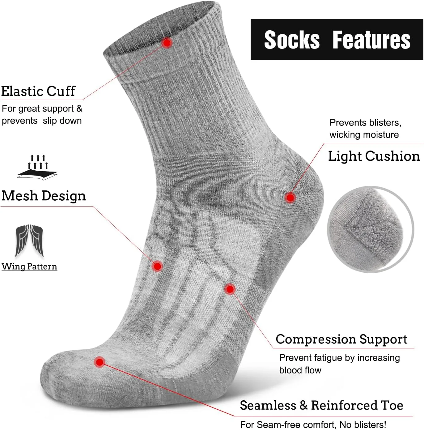 Busy Socks 3 Pack Quarter Thin Merino Wool Blend Running Socks Men's Women's lightweight Low Cut Ankle Walking Wool Sock