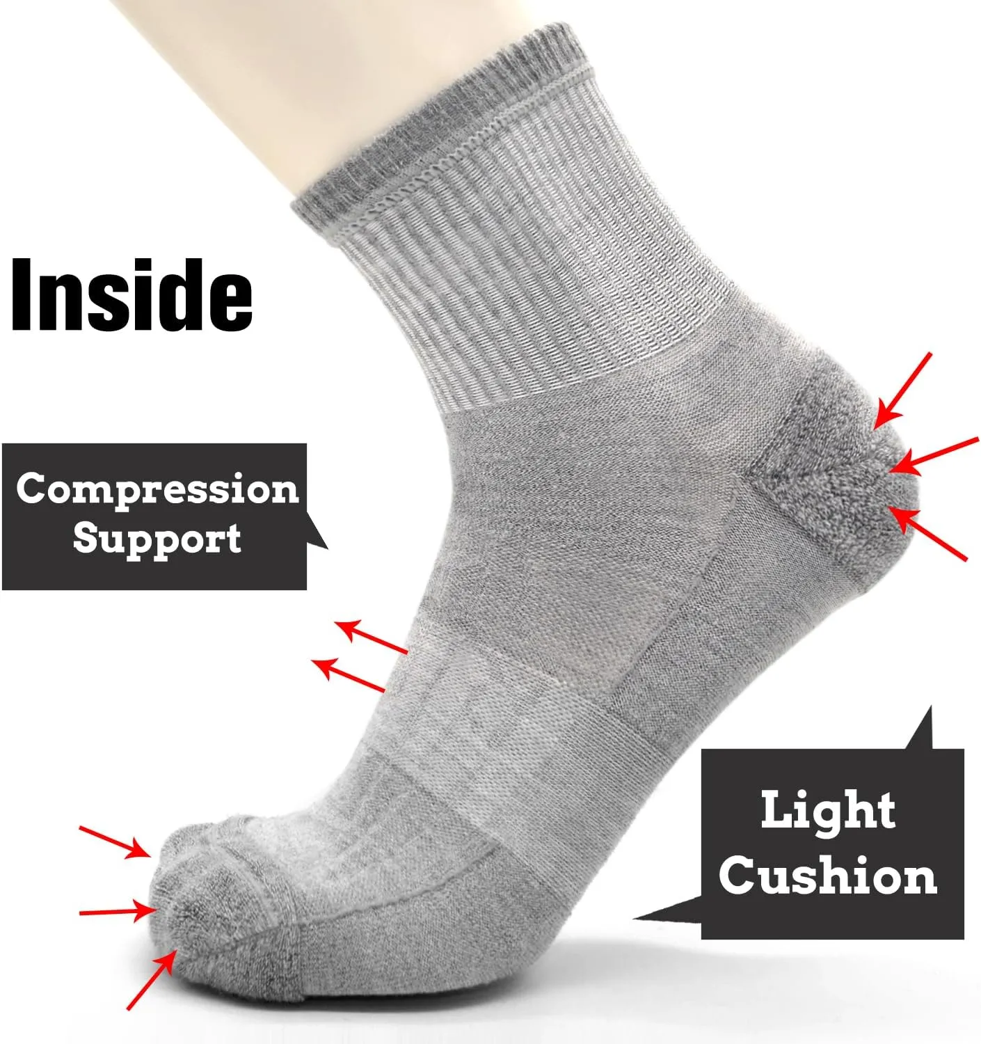 Busy Socks 3 Pack Quarter Thin Merino Wool Blend Running Socks Men's Women's lightweight Low Cut Ankle Walking Wool Sock