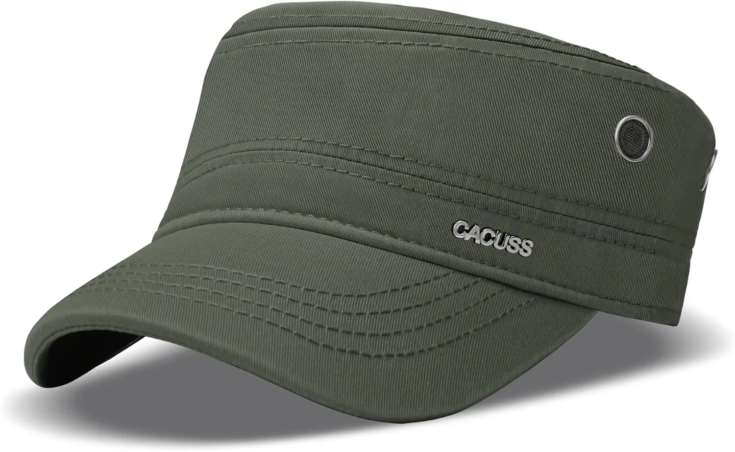 CACUSS Men's Cotton Army Cap Cadet Hat Trucker Dad Hat Military Flat Top Adjustable Classic Baseball Cap