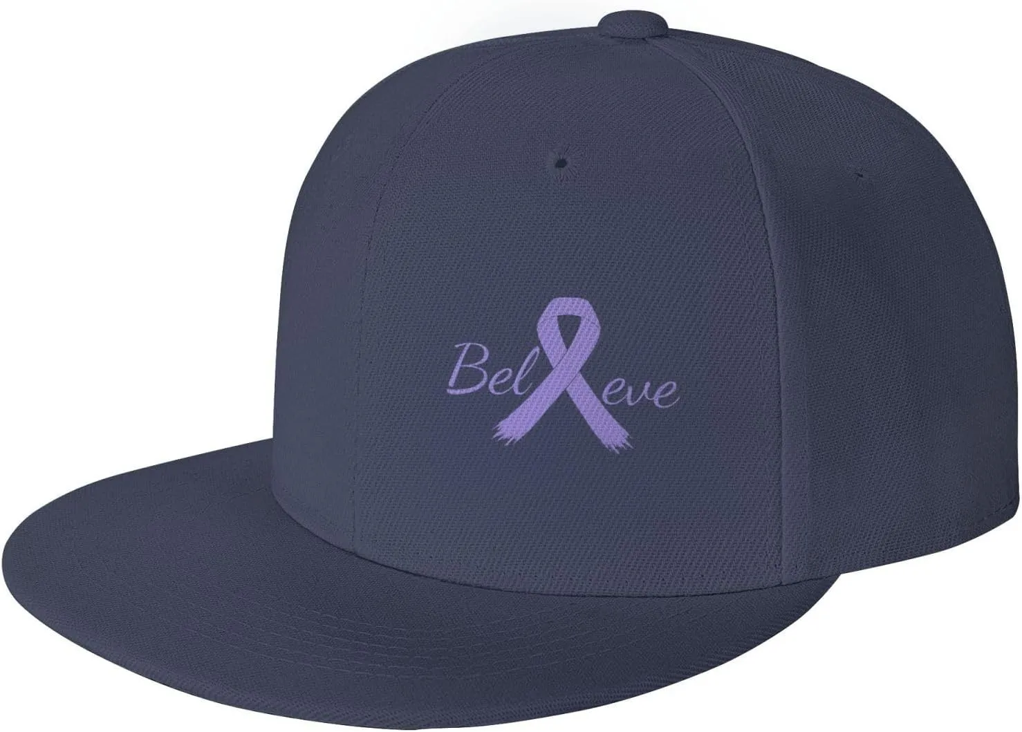 Cancer Believe Esophageal Cancer Periwinkle Ribbon Fashion Flat Cap Adujstable Men Women Baseball Caps Outdoor Navy Blue