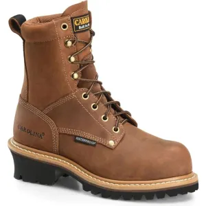 Carolina Women’s Elm 8” Waterproof Comp Toe Logger Boot, Dark Brown - 9 M