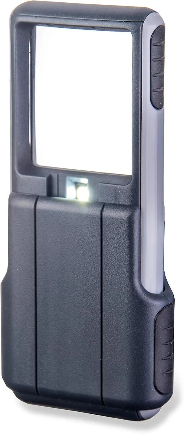 Carson MiniBrite 3x Power LED Lighted Slide-Out Magnifier with Protective Sleeve for Reading, Hobby, Crafts, Inspection and Tasks - Set of 4