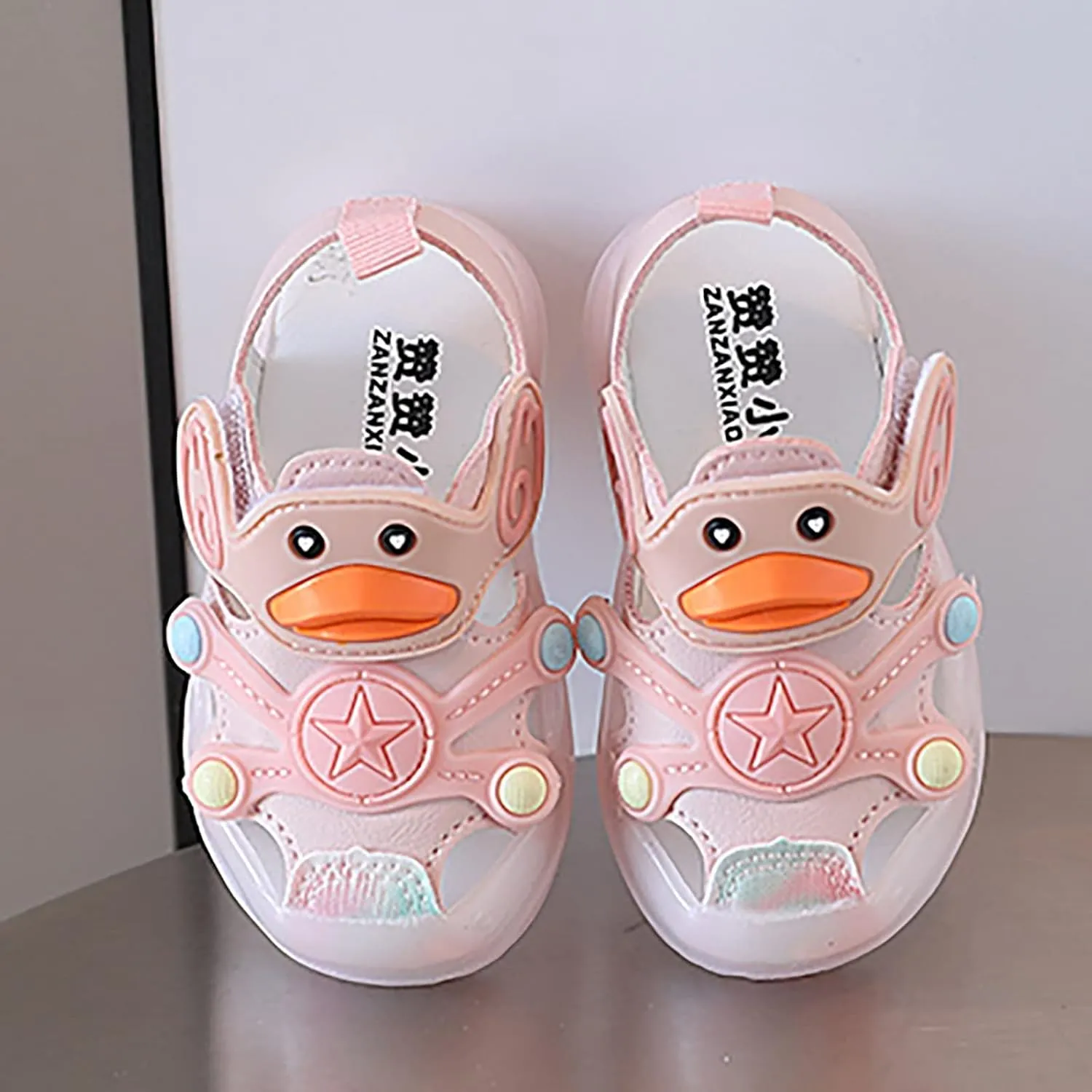 Cartoon Lights up Sandals for Toddler Baby Infant Lightweight Trendy Non Slip Flat Shoes Barefoot Casual Sandals
