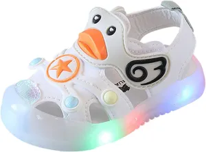 Cartoon Lights up Sandals for Toddler Baby Infant Lightweight Trendy Non Slip Flat Shoes Barefoot Casual Sandals