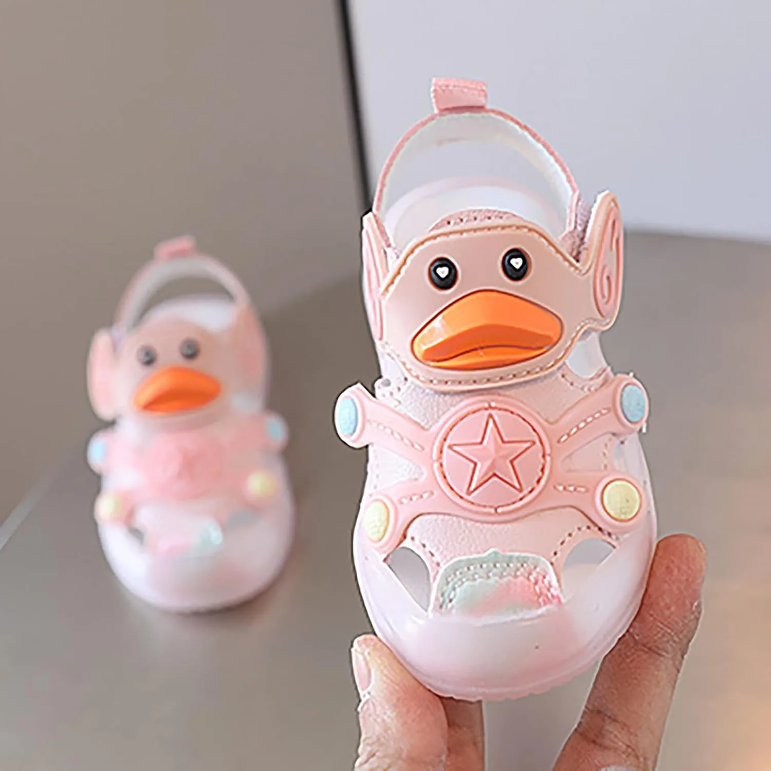 Cartoon Lights up Sandals for Toddler Baby Infant Lightweight Trendy Non Slip Flat Shoes Barefoot Casual Sandals