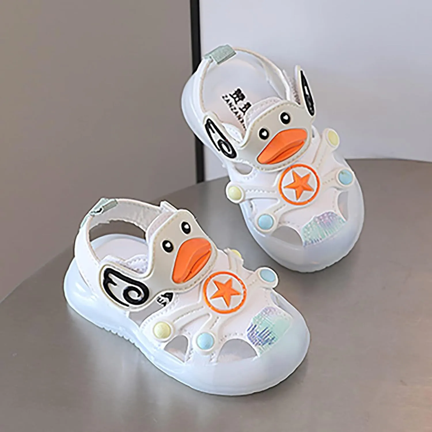 Cartoon Lights up Sandals for Toddler Baby Infant Lightweight Trendy Non Slip Flat Shoes Barefoot Casual Sandals