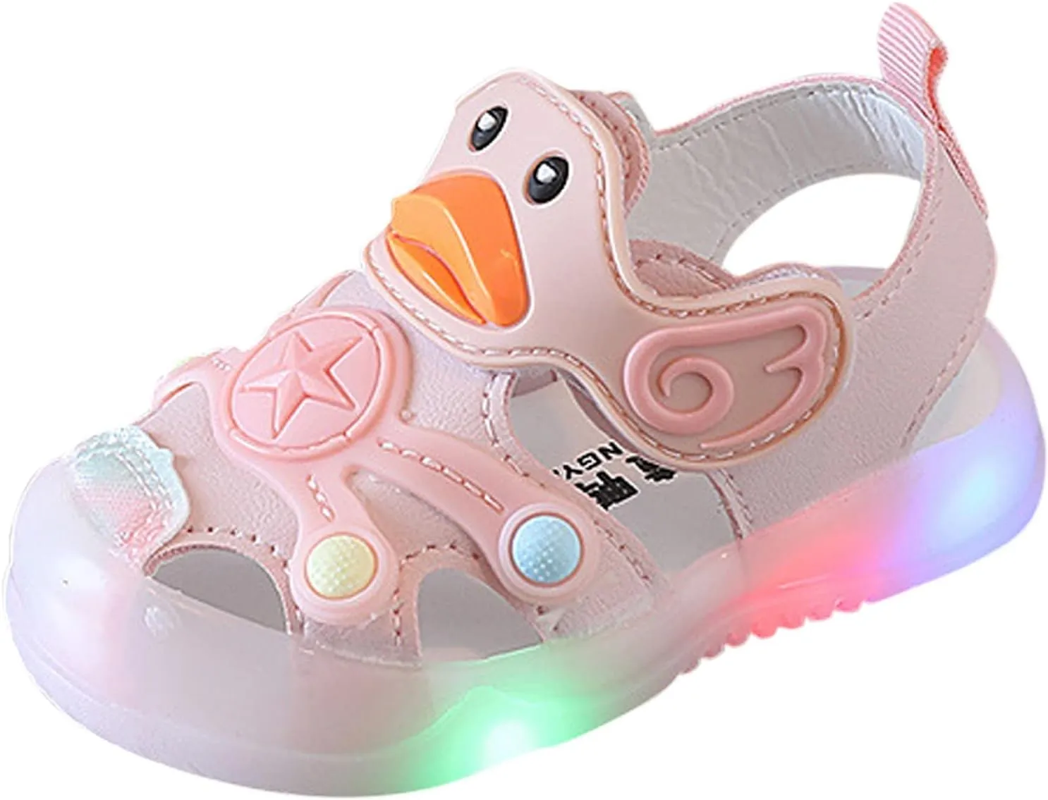 Cartoon Lights up Sandals for Toddler Baby Infant Lightweight Trendy Non Slip Flat Shoes Barefoot Casual Sandals